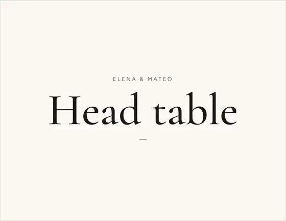 Table signs in the classic design
