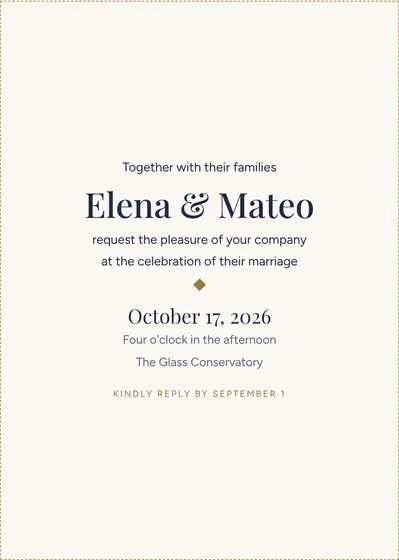 Invitations in the gala design