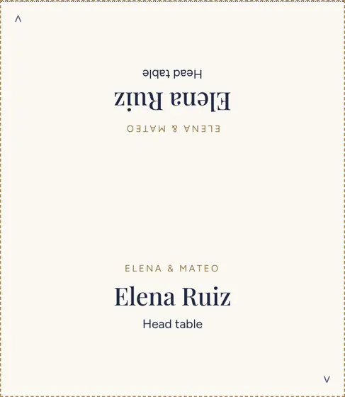 Place cards in the gala design