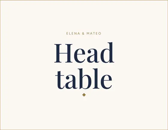 Table signs in the gala design