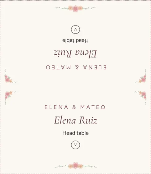 Place cards in the watercolor design